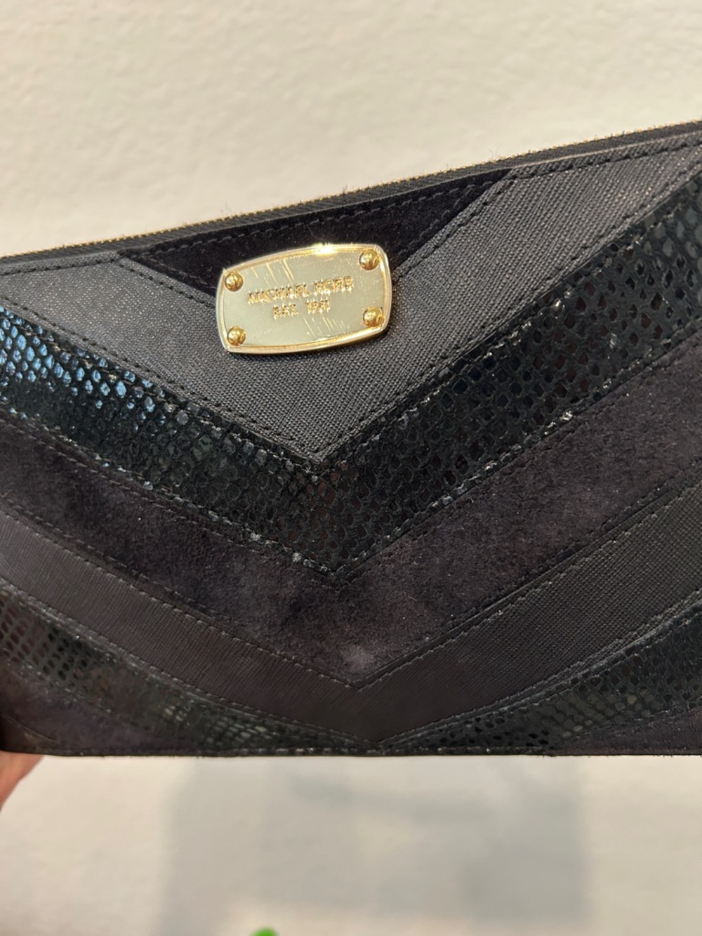 Jet Set Snake Saffiano Suede Wristlet - Picture 10 of 12
